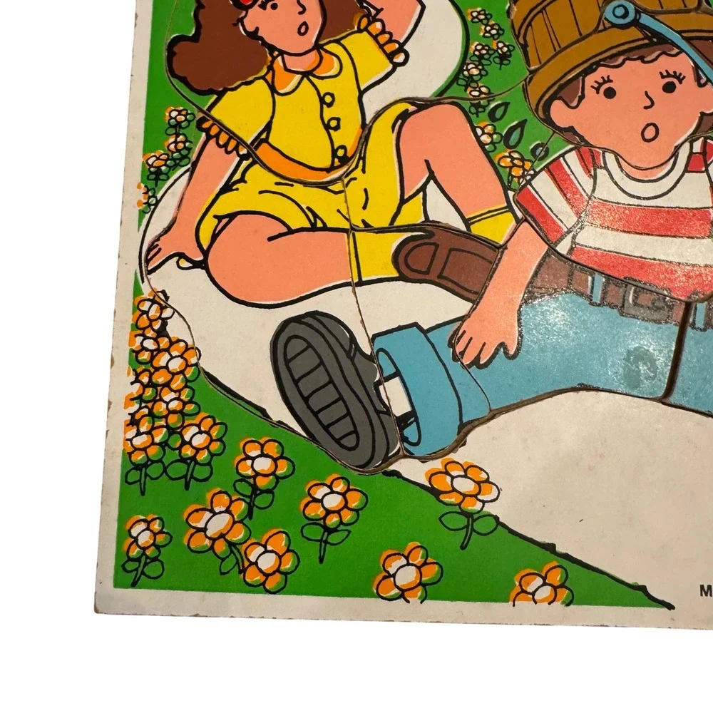 Playskool 290 10 11 Pieces Jack and Jill Wooden Puzzle‎ Board Made in USA